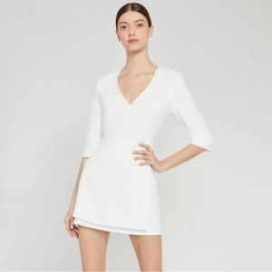 Alice+Olivia Stevie Double Layer Sheath Dress White size 14